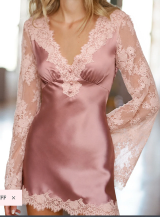 Dawselle Satin And Lace Mini Dress