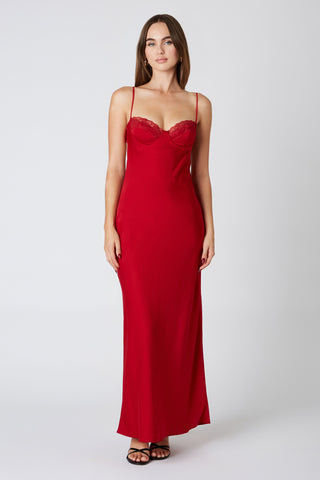 red maxi slip dress Red Silk Maxi Slip Dress with Cowl Neckline, Wedding Guest Look