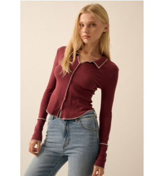 Rosewood Collared Top