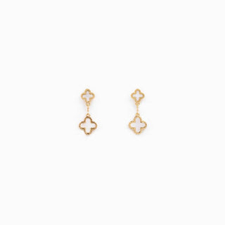 Double Clover Drop Earrings