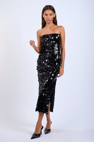 Roxy Sequin Strapless Midi Dress