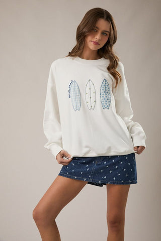 Better at the Beach Patchwork Sweatshirt