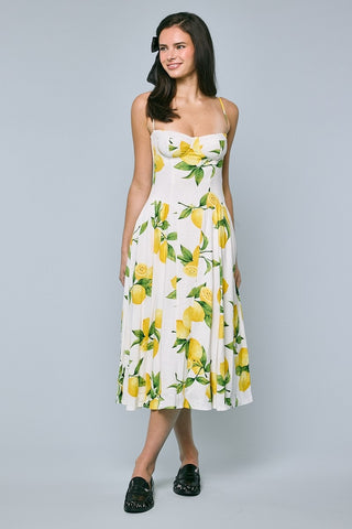 Lemon Blossom Midi Dress