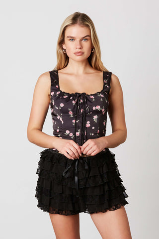 Black Rose Corset Top