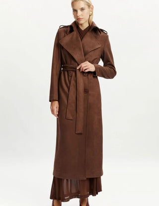 Kira Vegan Suede Trench Coat