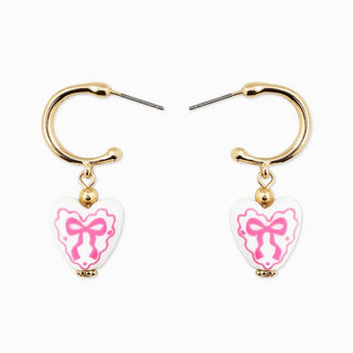 Bow Drop Hoop Earrings