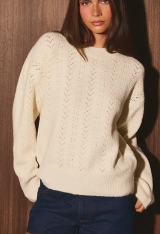 Rochelle Pointelle Knit Sweater