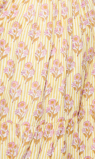 Saylor Otessa Striped Floral Block Print Mini Dress