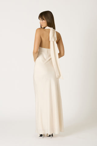 Ivory Kiss High Neck Maxi Dress