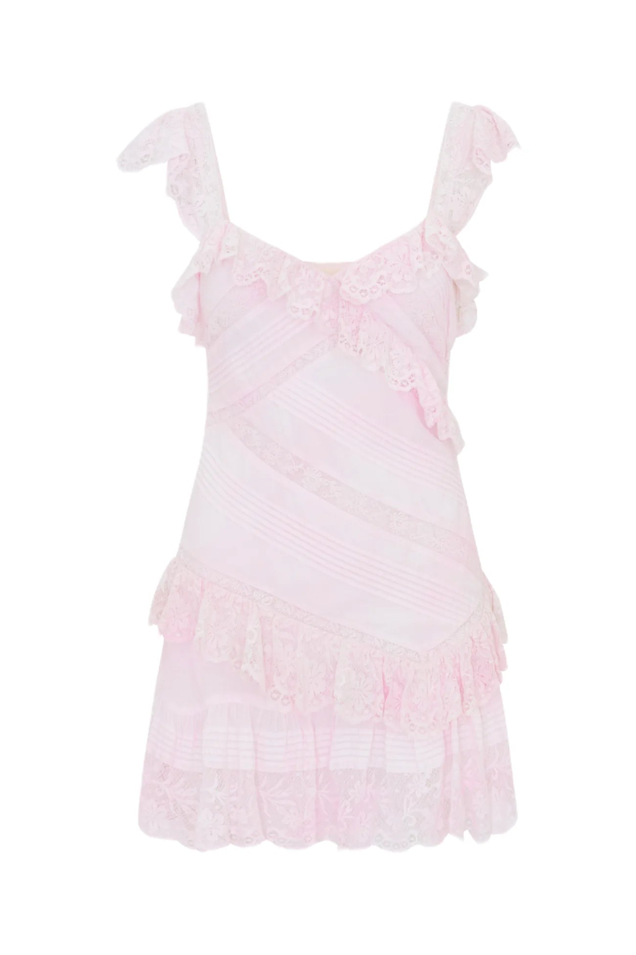 Bensley Cotton & Lace Mini Dress in Pink Bensley Cotton & Lace Mini Dress in Pink