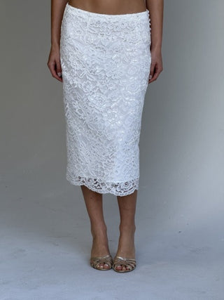 Honeymoon Lace Midi Skirt