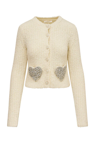 Leocadia Wool Blend Heart Cardigan in Wonderland Shimmer