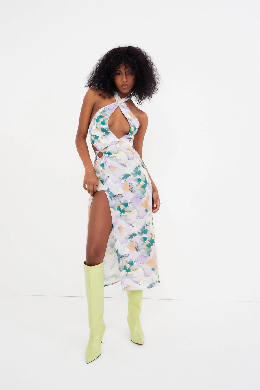 For Love & Lemons Megan Midi Dress in Smoky Floral – Cattivo