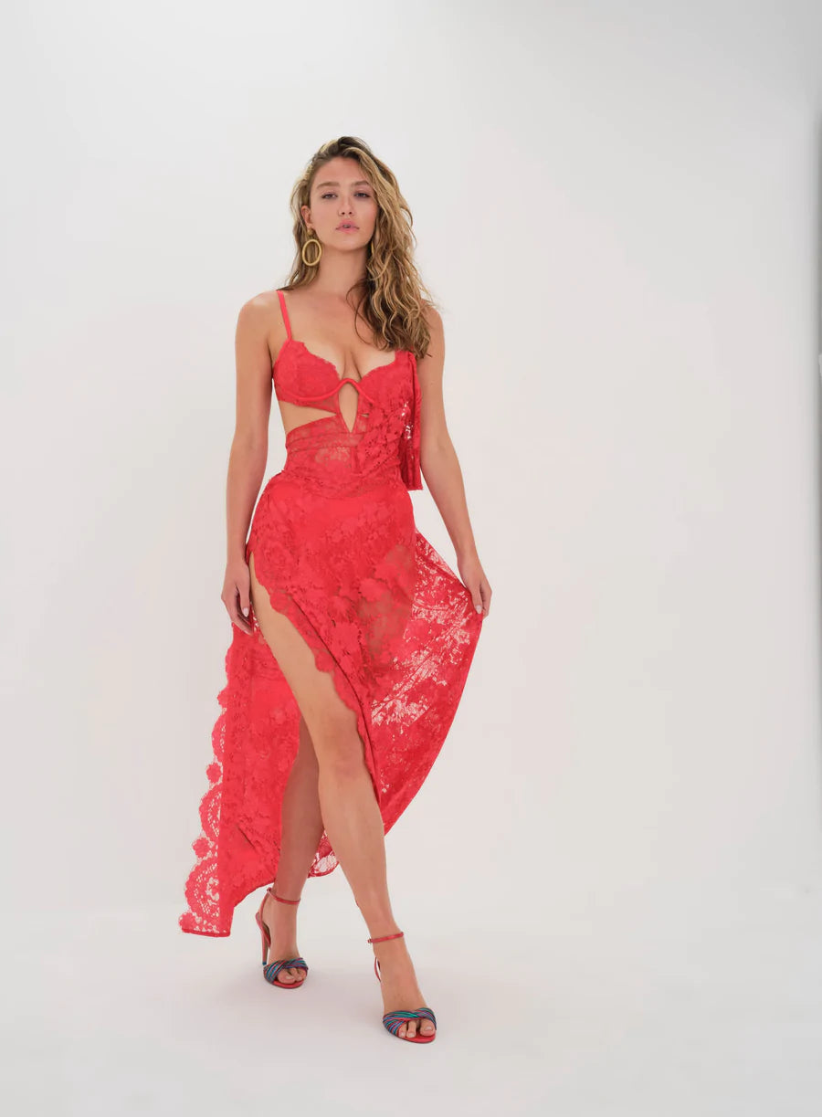 For Love & Lemons Kaia Maxi Dress in Red Cattivo For Love & Lemons Kaia Maxi Dress in Red Cattivo