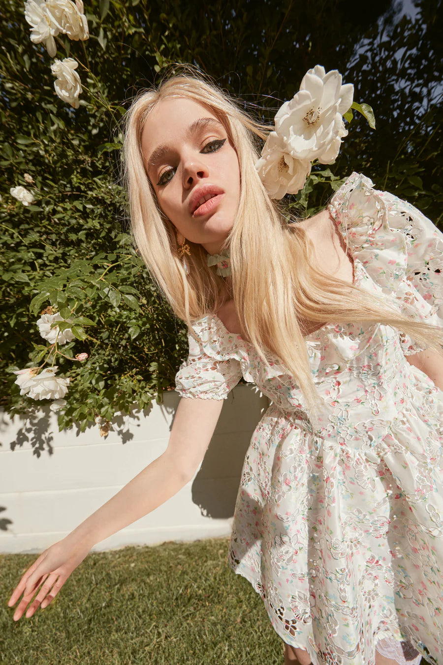 for love and lemons magnolia mini dress For Love & Lemons Magnolia Mini Dress in White – Cattivo