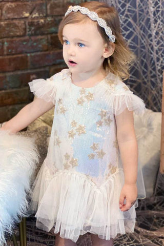 Baby Sara Drop Waist Star Dress with Cape
