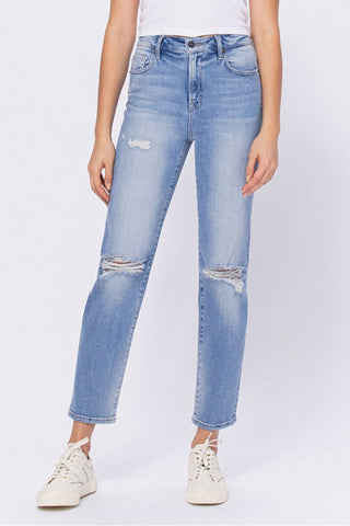 Light Wash Classic Straight Jeans