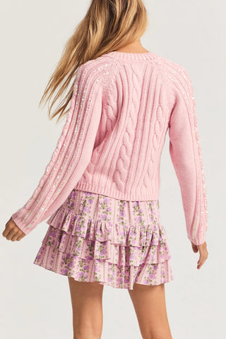 Loveshackfancy Bitsy Mini Skirt in Blushing Pink