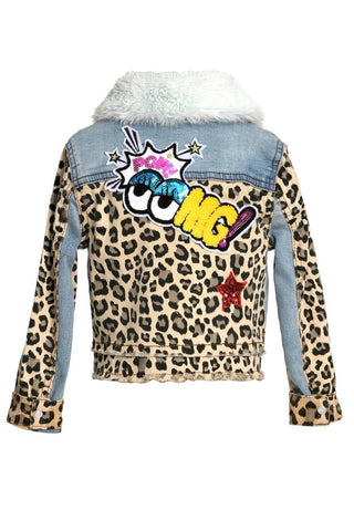 Baby Sara Leopard Denim Jacket